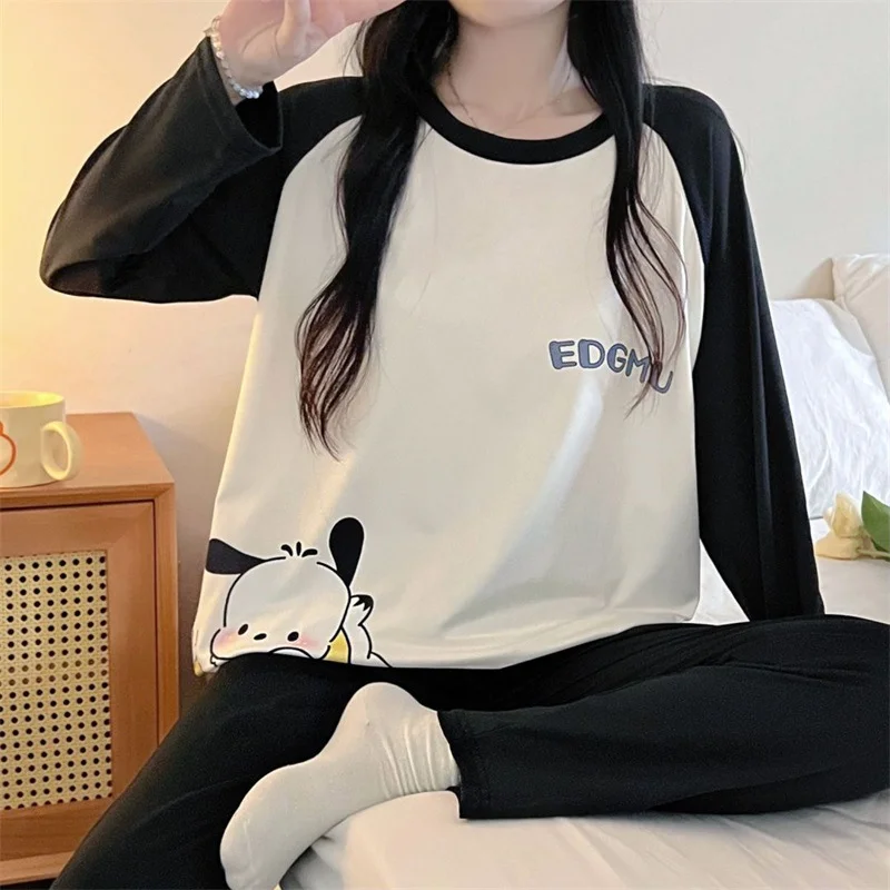 Sanrio Pacha dog autumn new long-sleeved pajamas women's pullover cartoon sweet and cute casual loungewear