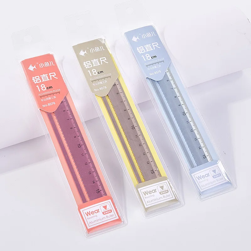 4pcs Aluminum Ruler Set,Drafting Set,With Storage Box Straight Ruler,Protractor,Students Measure Ruler Set Multi-Function Set