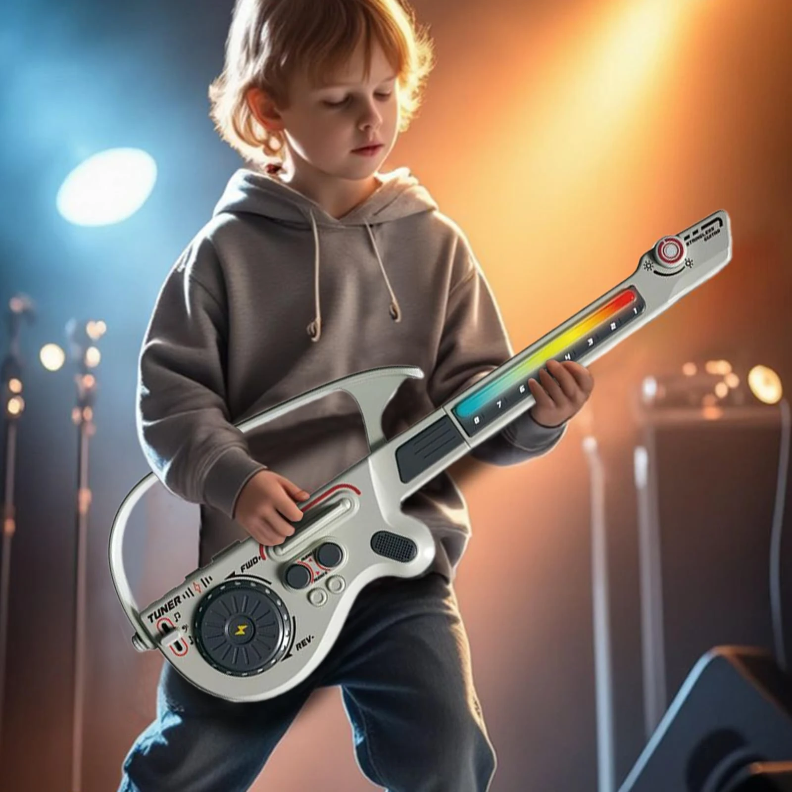 Novice Children'S Guitar Toys Foldable Electronic String Less Guitar Intelligent Accompaniment Children'S Small Gifts