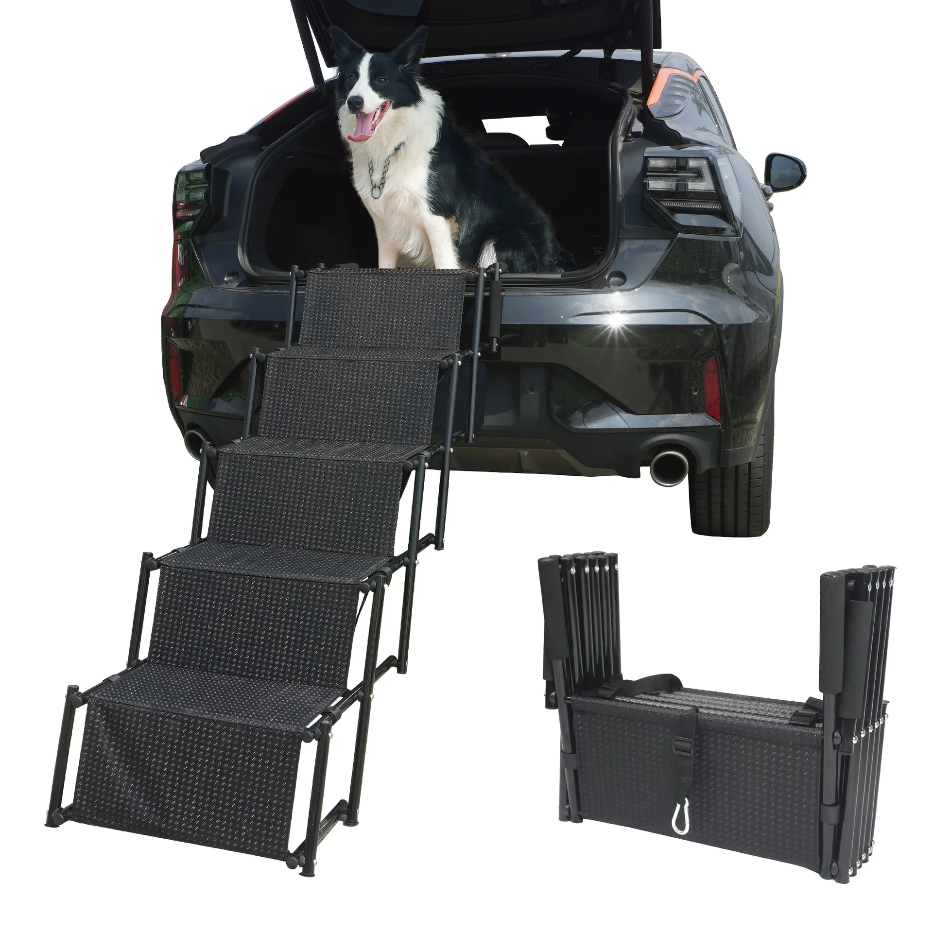 Dog Ramp for Car Pet Outdoor Car Pet Dog Ladder Step Steel Pipe Foldable Portable Retractable Ladder Pet Products Dog Supplies