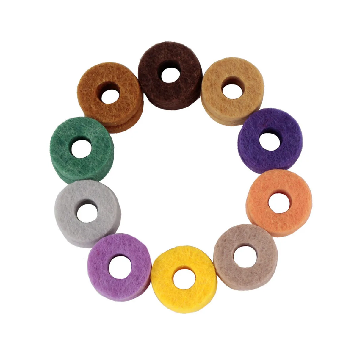 

20 Pcs Colorful Wool Pads Cymbal Stand Felt Washer Washers for Guitar Strap Buttons Cymbals