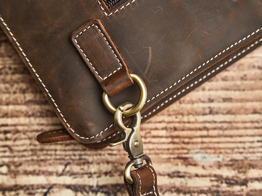 Nupugoo schlanke Umhängetasche Herren Echt leder Retro Umhängetasche täglich Pendler Rindsleder Umhängetasche Clutch Tasche Büro tasche – Detail 13