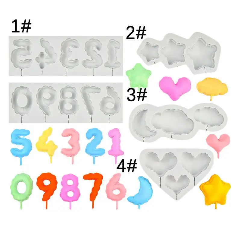 

Number Lollipop Silicone Sugarcraft Mold Resin Tools Cupcake Fondant Cake Decorating Tools
