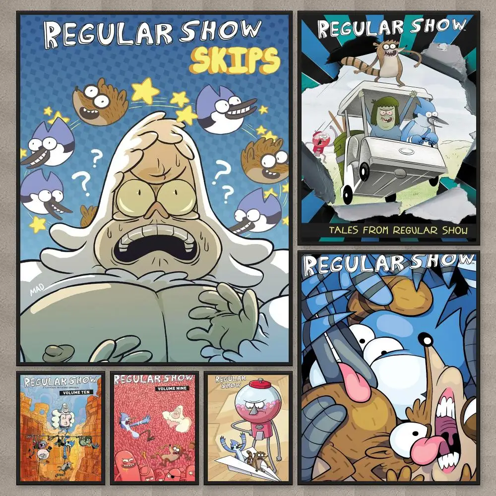 Animation R-Regular Show Poster Modern  Wall Art Aesthetic Minimalist Bedroom Decor Cafe Home Gift PP