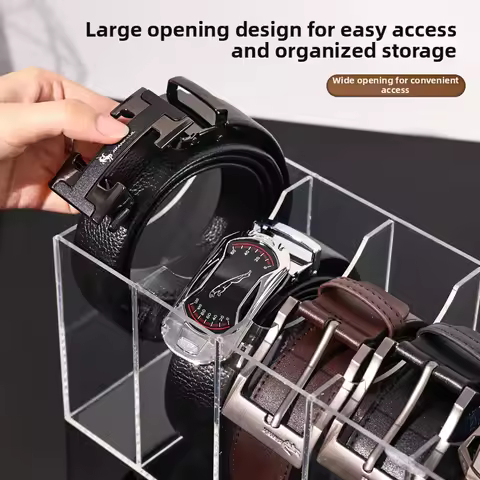 3/5/7 Grid Belt Organizer Boxes,Acrylic Belt Storage Holder for Closet,Display Case for Tie,Bow Tie,Belt Storage Rack &amp; Display