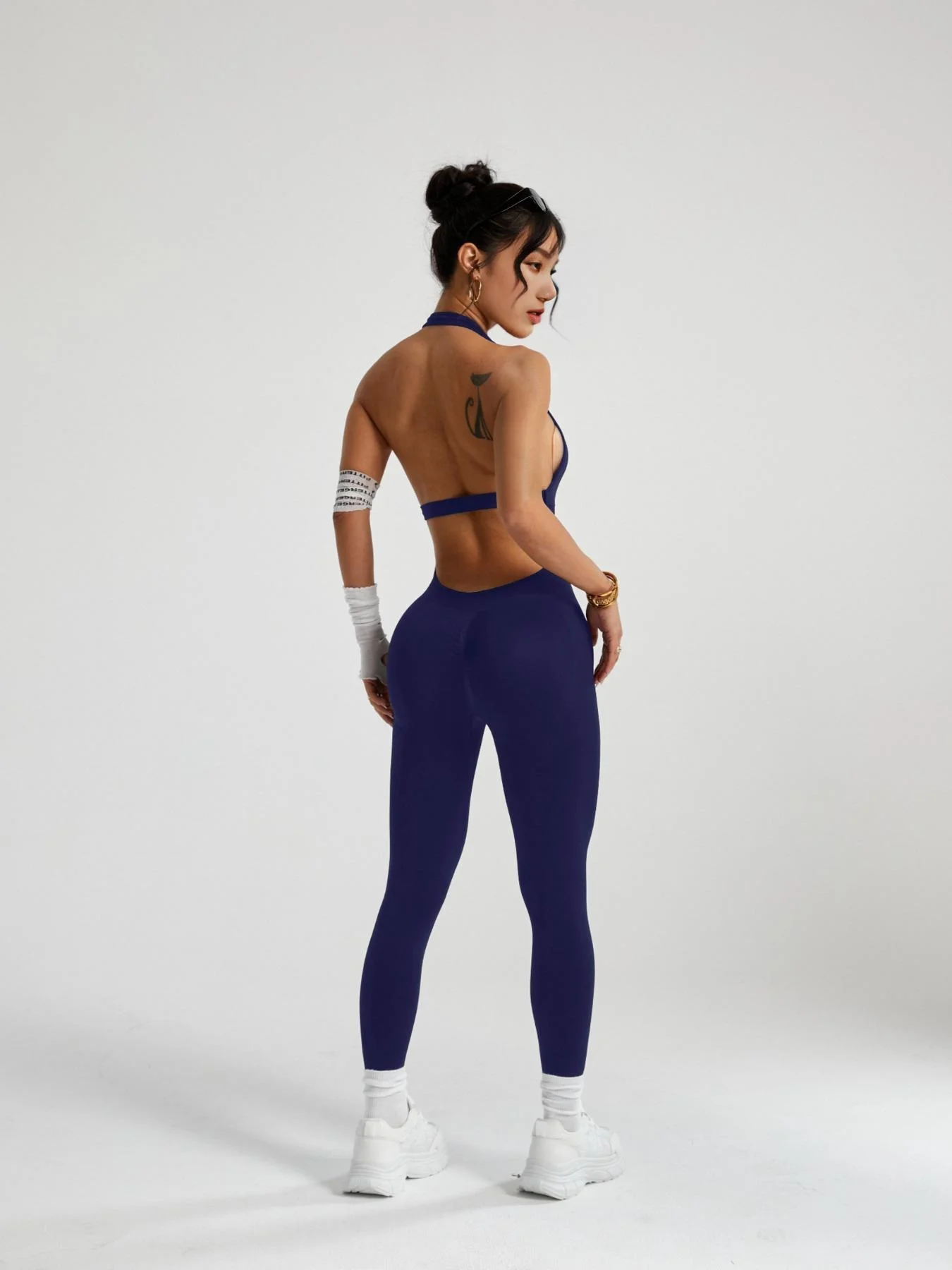 Yoga Body Mit Brust Pads Frauen Sport Overall Fitness Sportswear Workout Set Einfarbig Nahtlose Butt Hebe Yoga Bodys – Detail 5