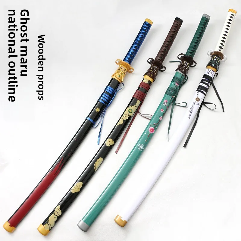 102cm/40.16in Valorant Wooden Katana Game Peripherals Model Cosplay Props Samurai Sword Collectible Crafts Display Practice Toys