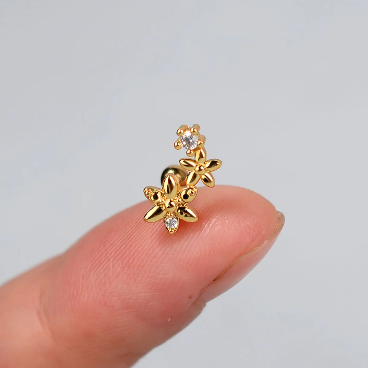 1pc Kristall cz Tragus Helix Piercing Ohr stecker Ohrring für Frauen Turm lappen Knorpel Schmetterling Blatt Blume Ohr Percing edlen Schmuck – Detail 22