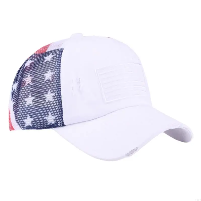 قبعات البيسبول الوطنية للنساء والرجال مع حجم قابل للتعديل، تصميم متعثر، قبعة شمس على شكل ذيل حصان لتجمع الحفلات