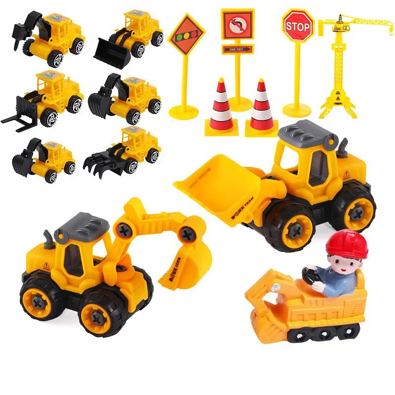 Engineering Vehicle Cupcake Decorations Excavator Cake Topper Kids Boys Favors Happy Construction Car Birthday Party Cake Decors