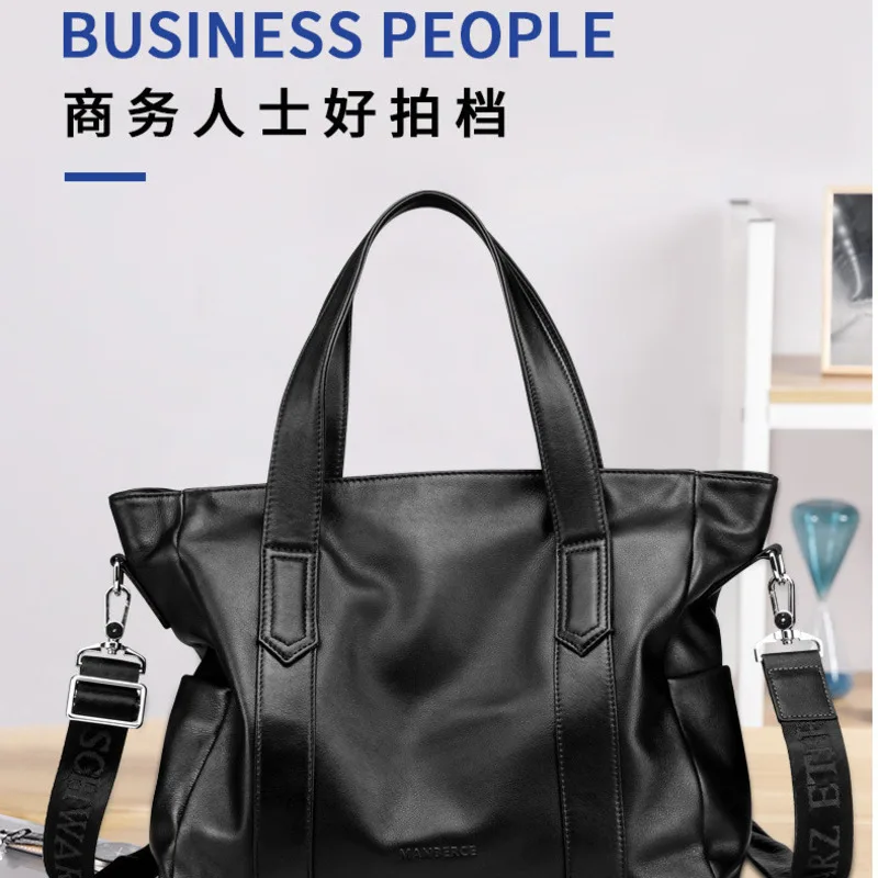 

New Men's Genuine Leather Man Bags Handbag Korean Version Men's Business Document Bags Top Layer Cowhide Computer Bags Briefcase