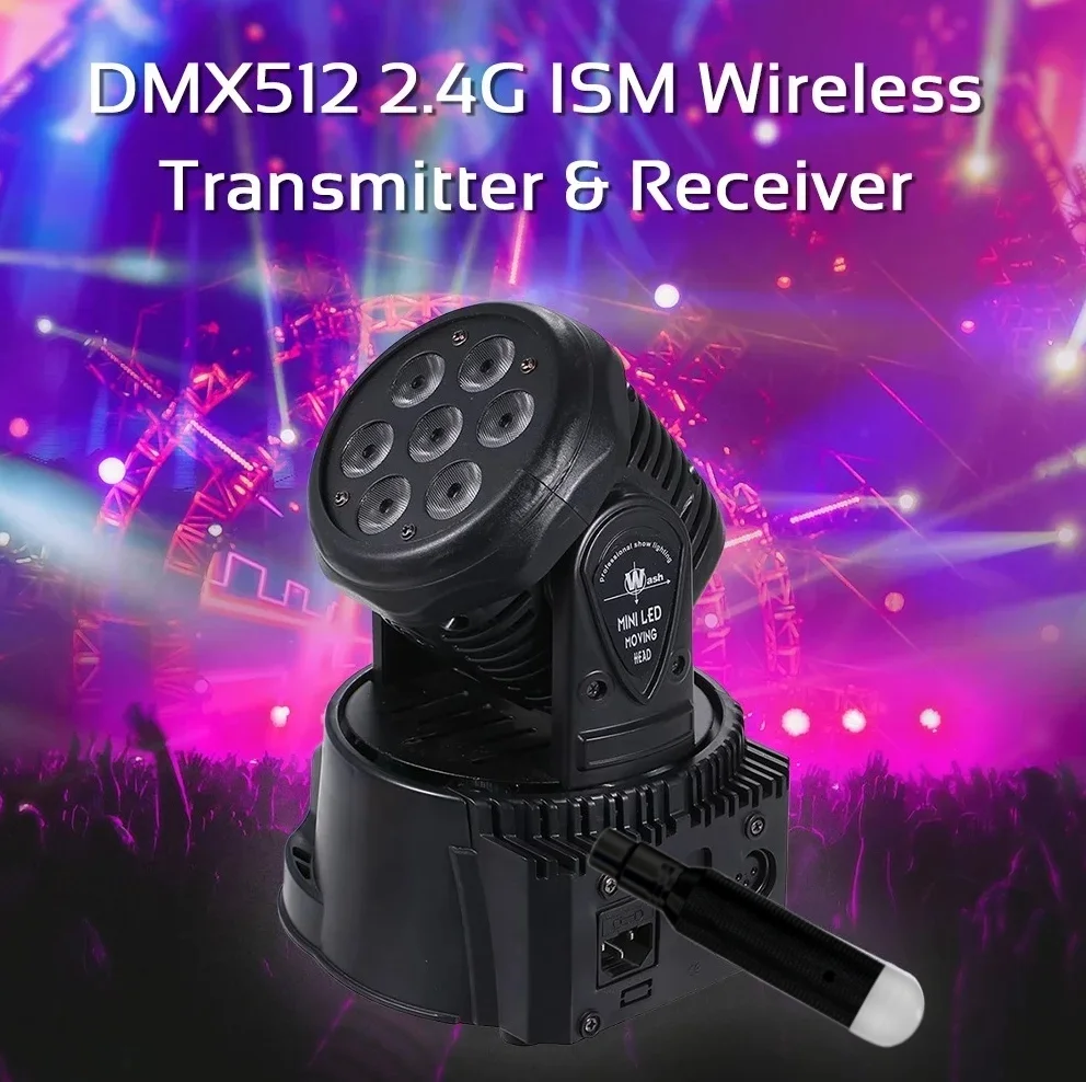 جهاز استقبال شحن لاسلكي ببطارية مدمجة ، جهاز إرسال واحد ، جهاز تحكم بإضاءة ليد للمرحلة ، DMX DJ ، G ، 6 ، 7 ، DMX512 #5