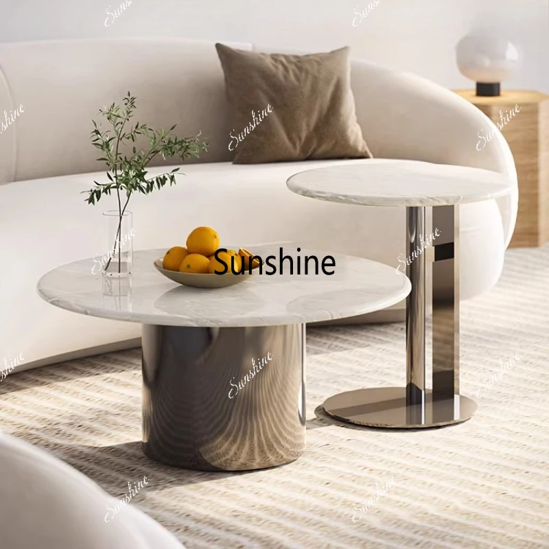 

Living room household high-end size round coffee table combination