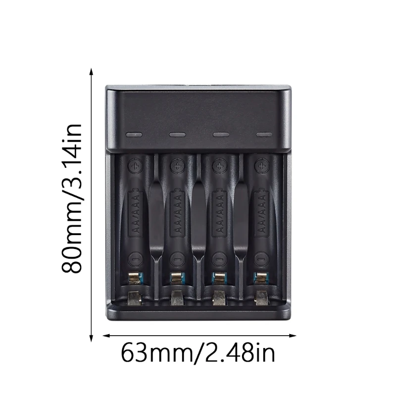 573A 1.5V 리튬 배터리용 배터리 충전 스테이션, 4베이, USB 전원 공급