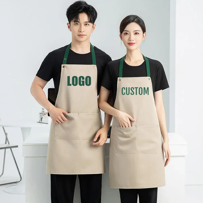 Delantal de cocina personalizado profesional para hombres y mujeres, abrigo de Chef, baberos, Pizza, café, restaurante, camareros, Mandiles de hospital, logotipo Original