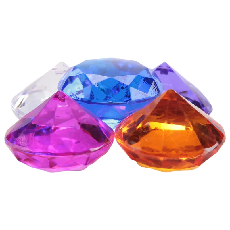 

CYGJ-Diving Gem Pool Colorful Diamond Gem With Treasure Pirate Chest Box Summer Underwater Gemstones Set For Kids