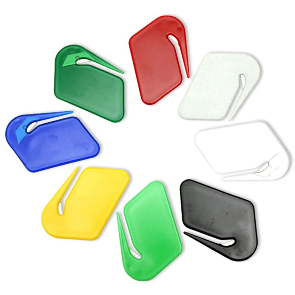 10pcs/lot  Sharp Mail Envelope Plastic Letter Opener Office Equipment Safe Paper Guarded Color Randomly
