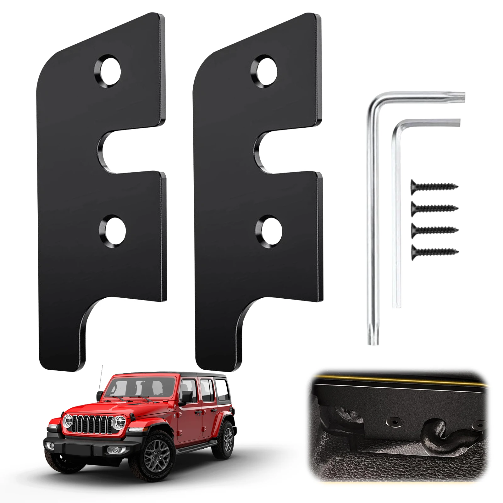 알루미늄 합금 선바이저 수리 키트 랭글러 2018-2023용 알루미늄 합금 선바이저 클립