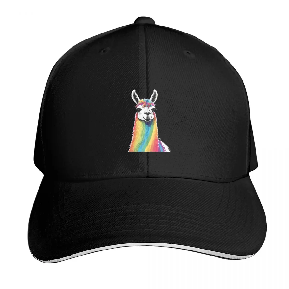 

Rainbow Llama Baseball Cap fashionable hats on offer Vintage Rave Luxury Woman Men's