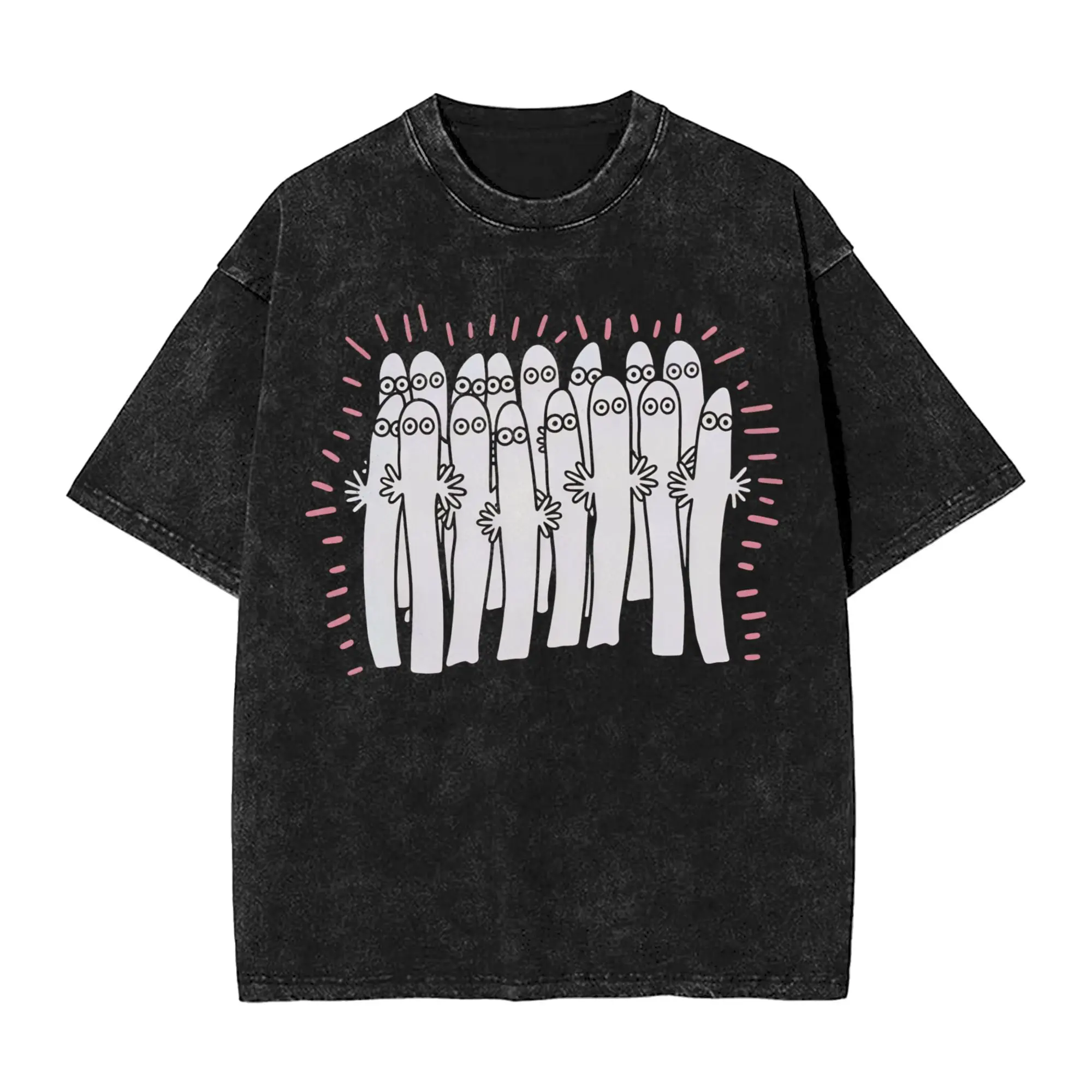 Camisetas para hombre con estampado de Moomintroll y Snorkmaiden, camisetas de manga corta con diseño divertido para la playa, cuello redondo, estilo hip-hop, camisetas baratas.