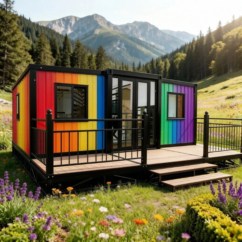 Portable Tiny House Professional Factory Assembled Prefabricated House Home Double Wing Extensible Expandable Container House