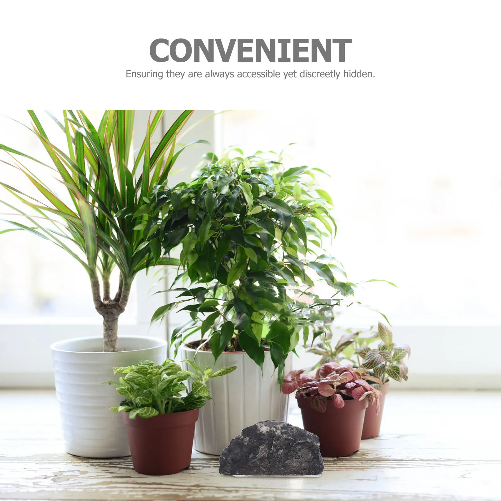 Ink Colored Stone Key Box Fake Rock Outdoor Waterproof Hideaway Secret Key Holder Garden Spare Storage Container