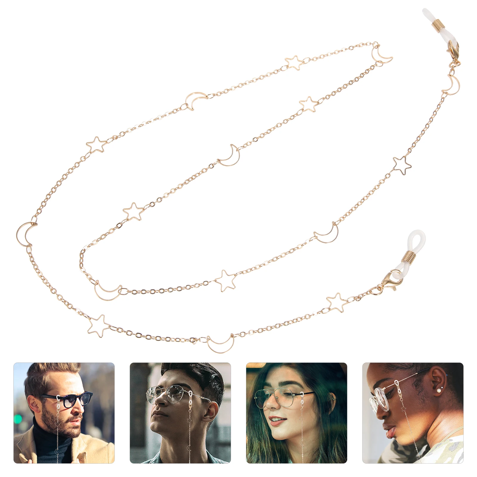 

Holder Anti-Lost Copper Glasses Strap Women Neck Lanyard Sunglasses Eyeglass Chains Accessories Star Moon Design Durable Fashion