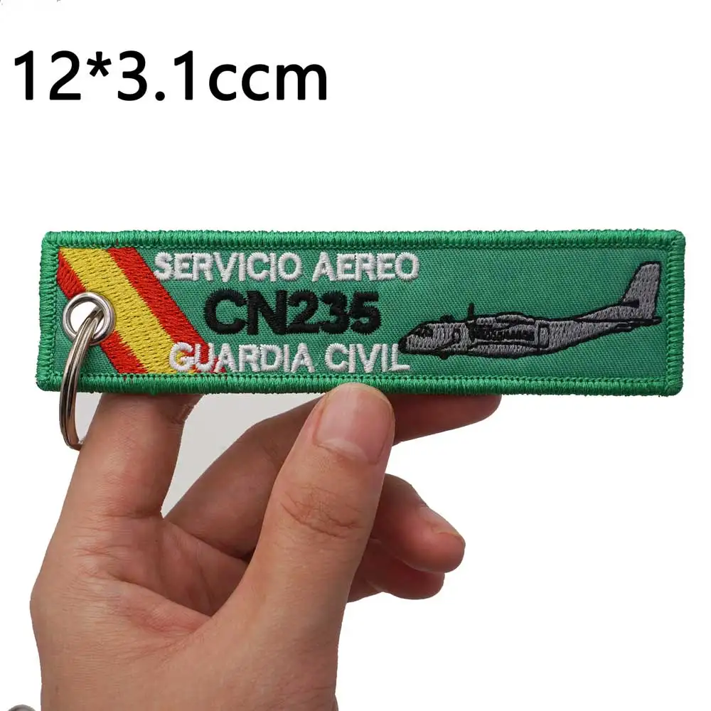 Spain Guardia Civil Servicio Aereo Embroidery Keychain with Keyring for Pilots