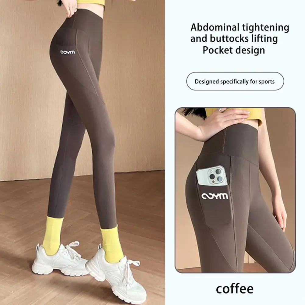 Solid Seamless Leggings With Pocket Women Soft Workout Tights Fitness Outfits Yoga Pants High Waist Gym Wear Spandex Leggings