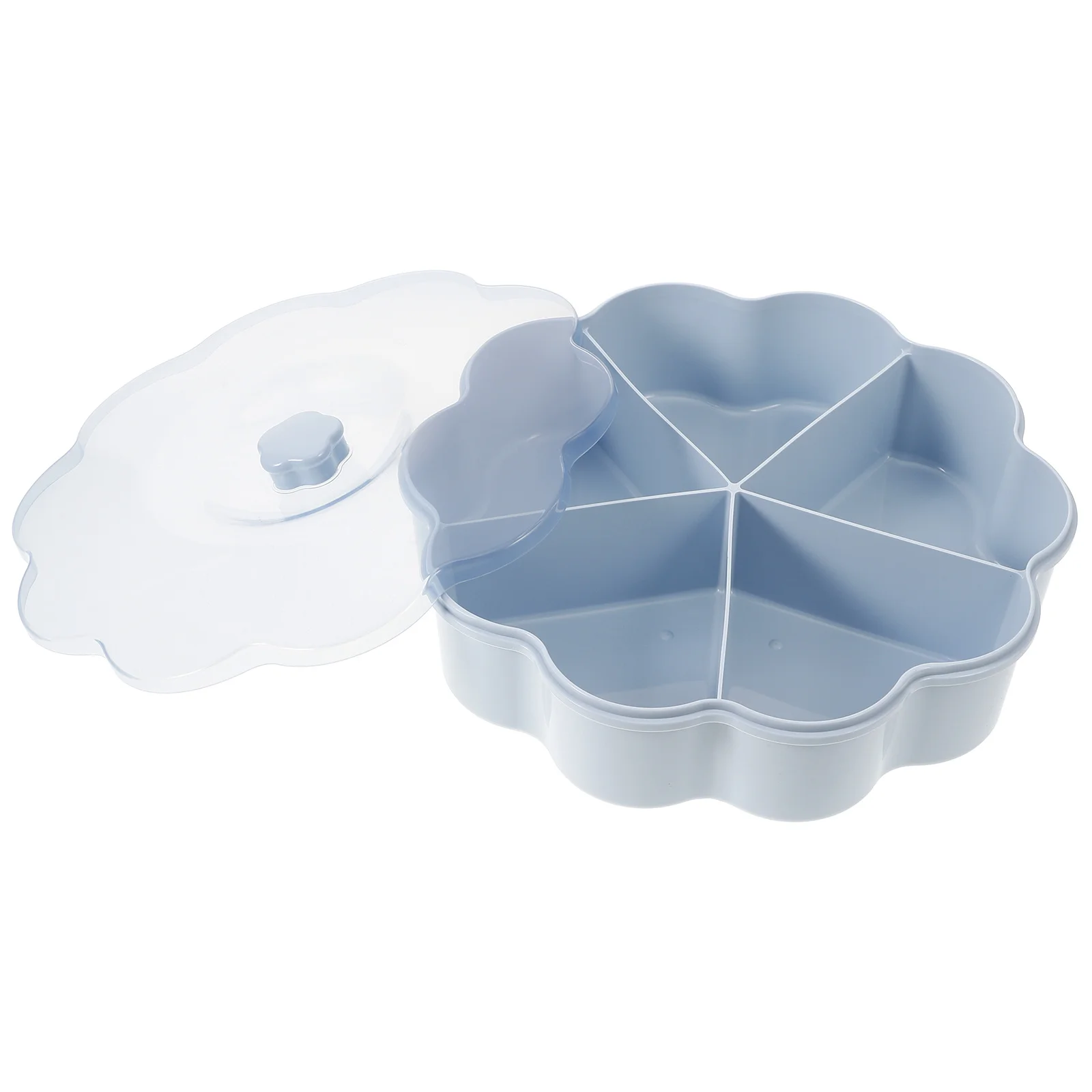 

5 Compartment Food Storage Box for Snacks Candies Dry Fruits Nuts Spices Portable Serving Container with Lid Compact Desktop