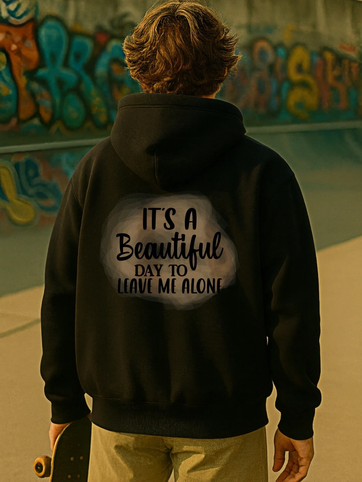 هوديي برسومات جرافيك للرجال، طباعة حروف، نمط كاجوال، مبطن بالصوف، للرجال، للارتداء اليومي #2