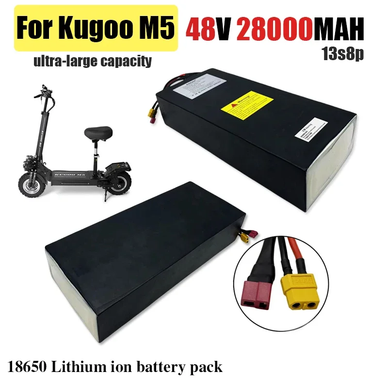 Kugoo M5 Kirin 전기 스쿠터/자전거용 강력한 모터 18650, 13S8P, 48V, 28AH, 오리지널 리튬 배터리