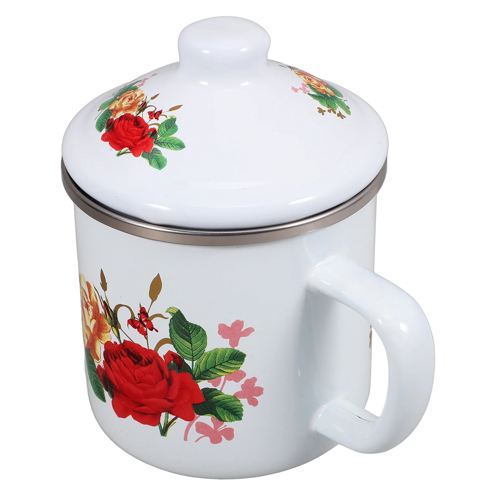 

Thickened Enamel Cup Large Capacity Retro Style Tea Coffee Mug Household Office Creative Water Vessel Portable Travel
