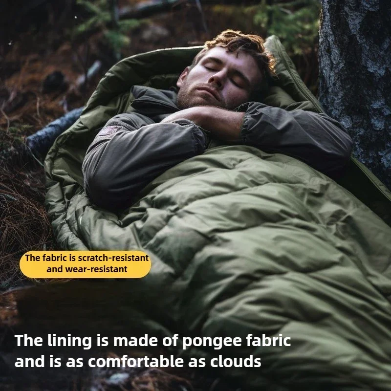 Free Soldier Sleeping Bag Camping Overnight Sleeping Bag Quilt Marching Winter Bad Weather Warm Constant Temperature Imitation