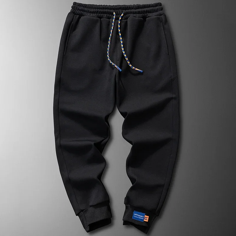 가을과 겨울 야외 남성 캐주얼 다용도 드로스트링 플리스 스포츠 팬츠 패셔너블 루즈 편안한 발목 묶음 팬츠