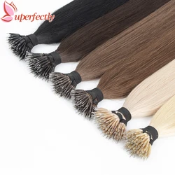 Uperfctly Straight Natural Nano Rings estensioni dei capelli Platinum Micro Beads 100% Remy Hair Fusion Micro Link extension