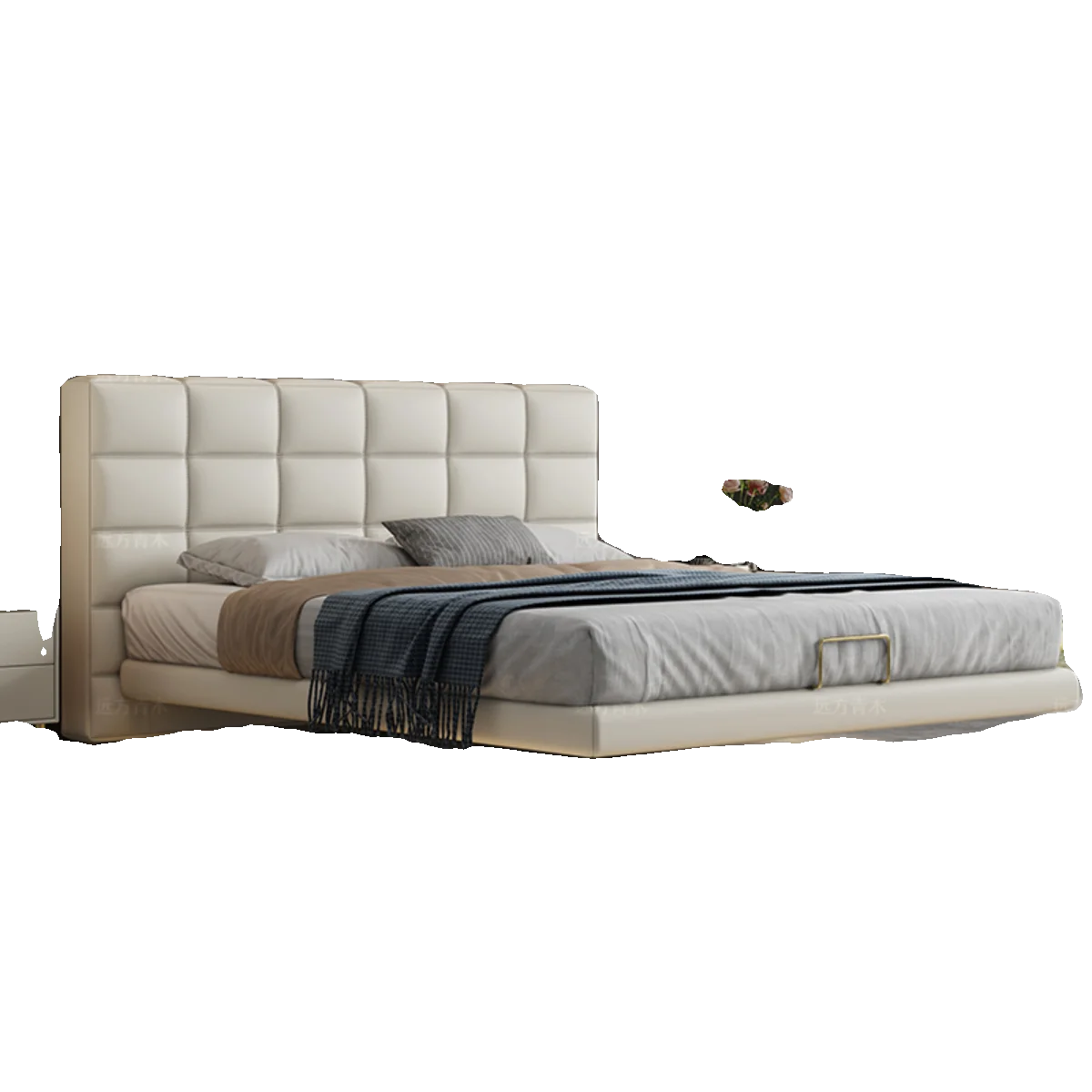 Suspended bed, master bedroom, high-end queen  modern simple master double upholstered  1 meter 8  double