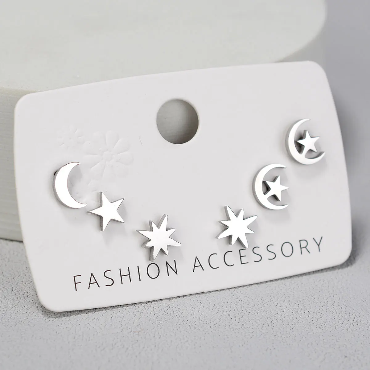 Stainless Steel Earrings Small Cute Butterfly Star Moon Heart Stud Earrings Set Punk Piercing Earing Women\'s Minimalist Jewelry