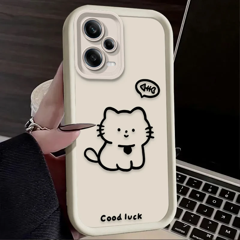Custodia per telefono Cute Line Cat per Xiaomi Redmi A5 A4 A3 A3X A2 A1 Plus 13X Redmi K80 Ultra K70 K70E K60 K60E K50 K40 K40S K30 Cover