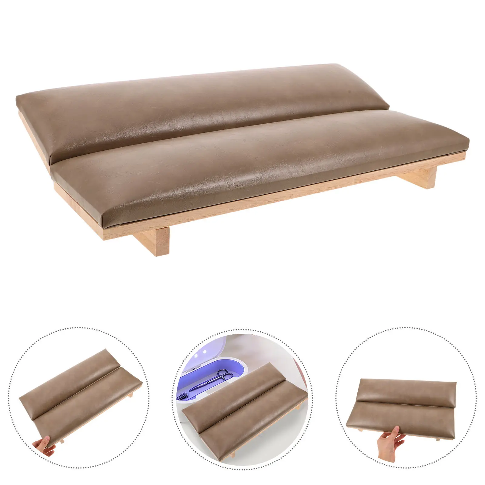 

Caramel Brown Nail Pillow Hand Rest Set Professional Manicure Arm Rest Cushion Ergonomic Nail Stand Hand Holder for
