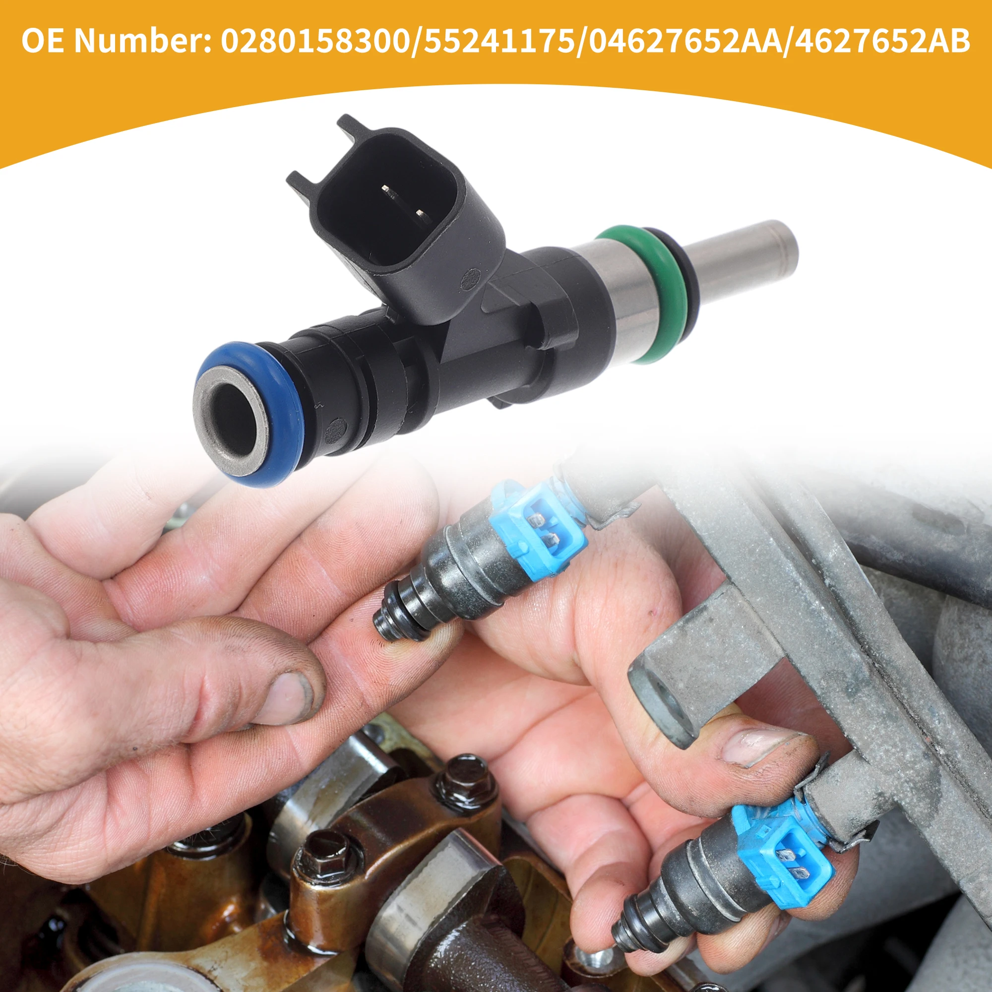 

UXCELL 1 шт. No 0280158300/55241175/04627652AA/4627652AB Топливная форсунка для Fiat 500 1.4L