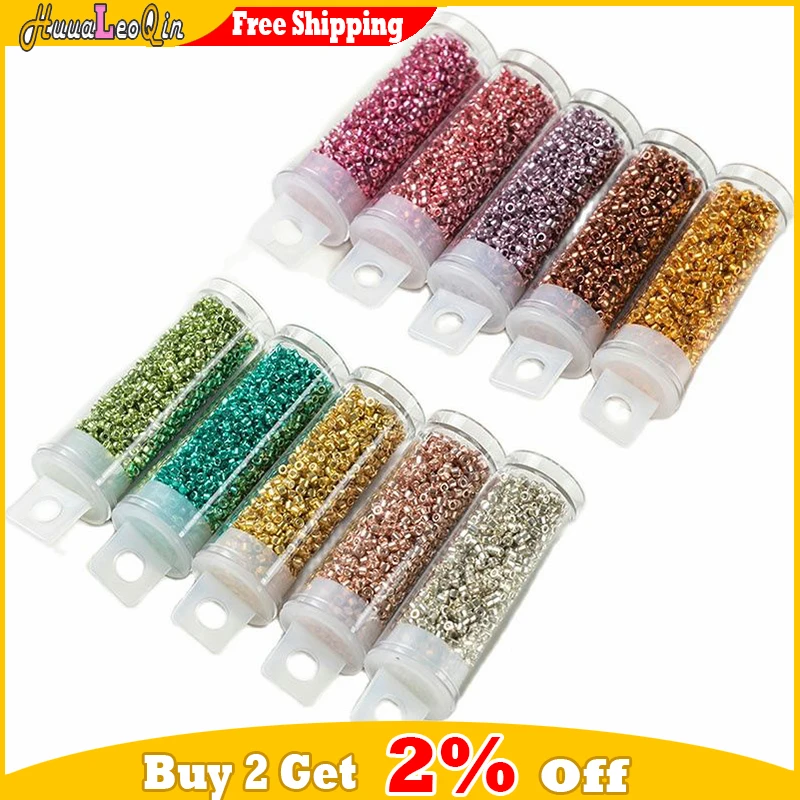 2000pcs/Tube 1.6mm Japanese Opaque Color Glass Beads 11/0 Uniform Loose Spacer Seed Beads for Needlework Jewelry Making Sewing