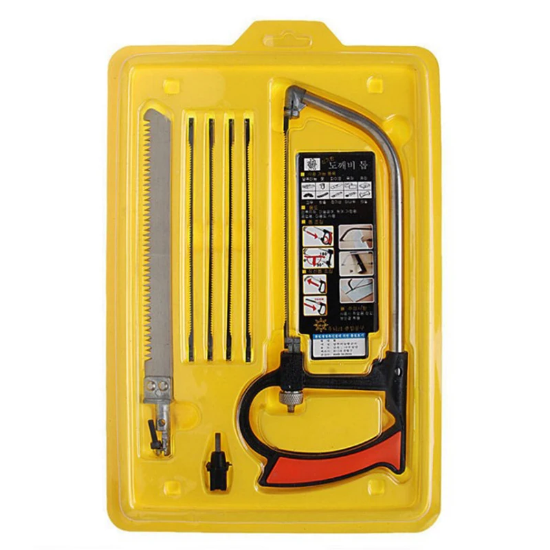 

DIY Steel Saw Metal Wood Glass Saw Kit 6 Blades Woodworking Metalworking Model Hobby Tool 8 in1 Saw Multi Purpose