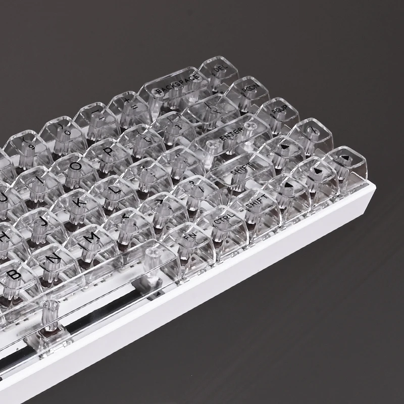 Imagem -05 - Totalmente Transparente Crystal Keycap Teclado Mecânico Altamente Transparente Conjunto de 143 Teclas 64 84 98 104 em Stock