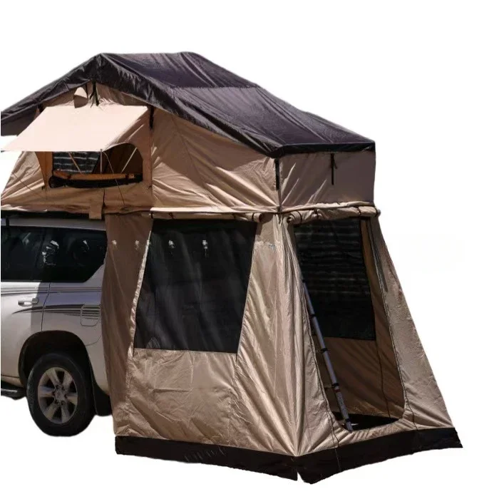 Hot Selling Camping Travel Auto Khaki 3-4 Person Car 4*4 Aluminum Roof Top Tent