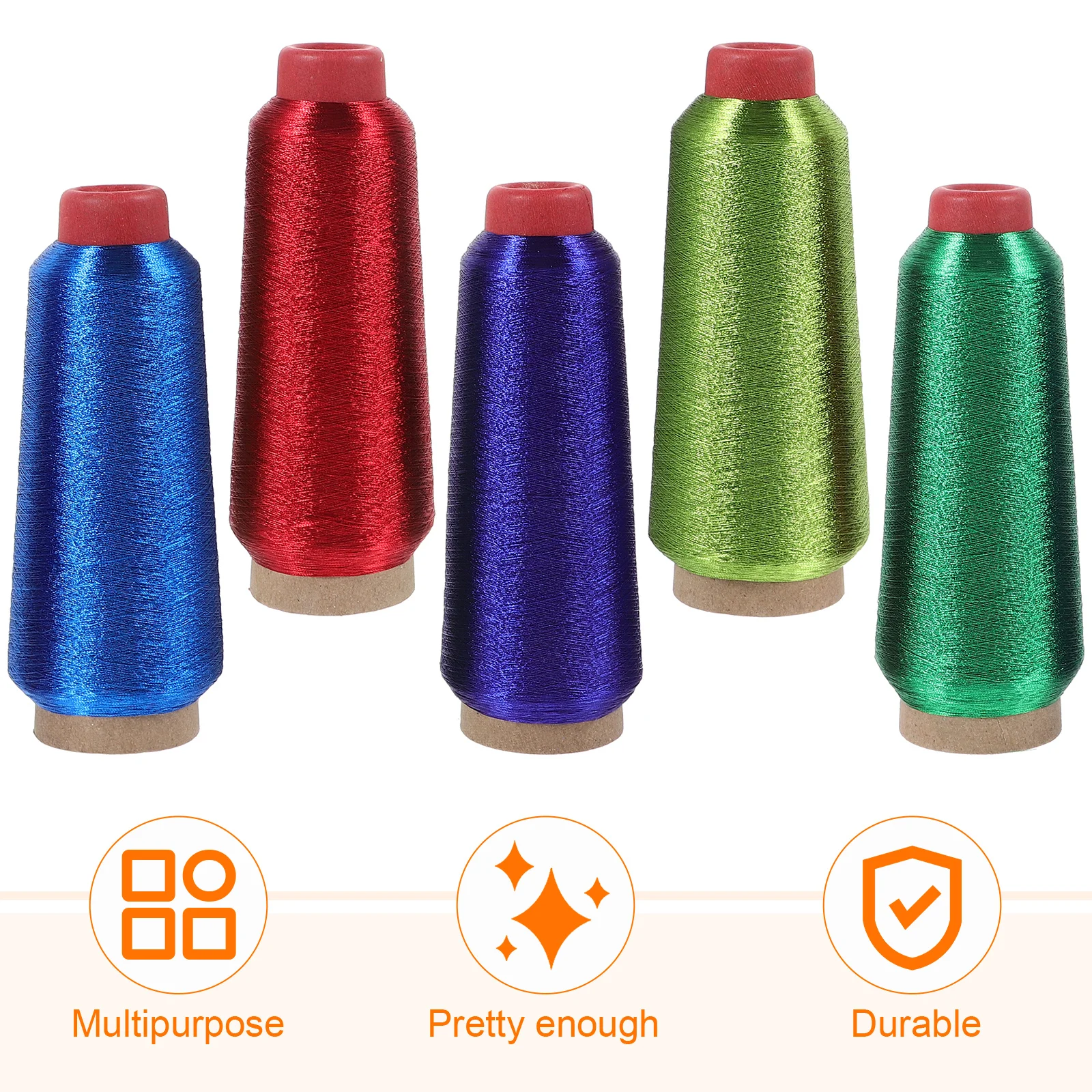 

5 Rolls Computer Embroidery Thread Mixed Color Durable Cross Stitch Thread for DIY Decor Crafts Gift Embroidery Floss