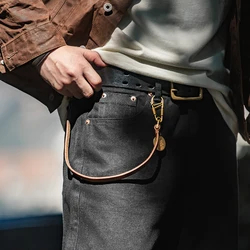 Maden Men Baggy Denim Jeans American Retro Pure Black Mid-waist Jeans Water Washed Straight Pocket Classic Style Tannin Pants