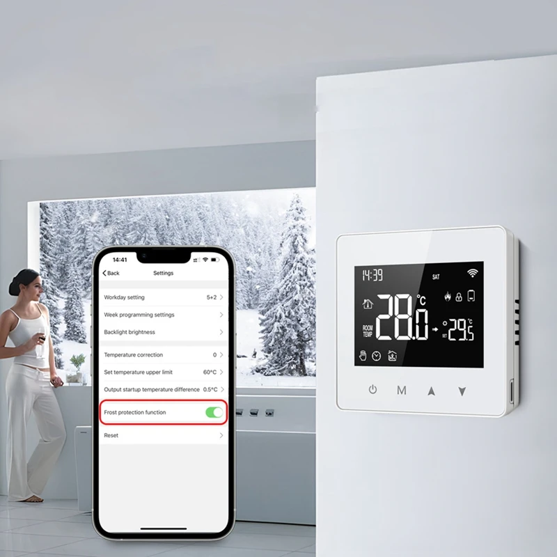 Tuya Zigbee Thermostat Smart Home Battery Powered Temperature Controller For Gas Boiler Works With Voice Assistant, Easy To Use