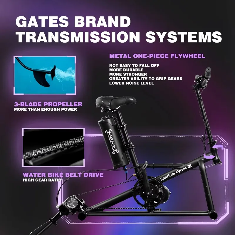 2026 Out Door New Product Fishing Pedal Boat Electric E- Water Bike Water Bicycle For Sale