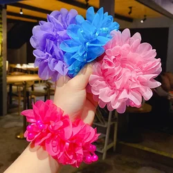 Tocado de flores para niños, accesorios para el cabello de princesa para niña pequeña, lazo de moño, peinado de flores, banda para el cabello, lazos para el cabello